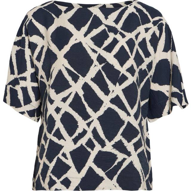 Vila - Blus viLeico Illo Boat Neck 2/4 Top - Blå