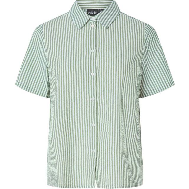 pieces - Blus pcSally SS Shirt Wvn - Grön