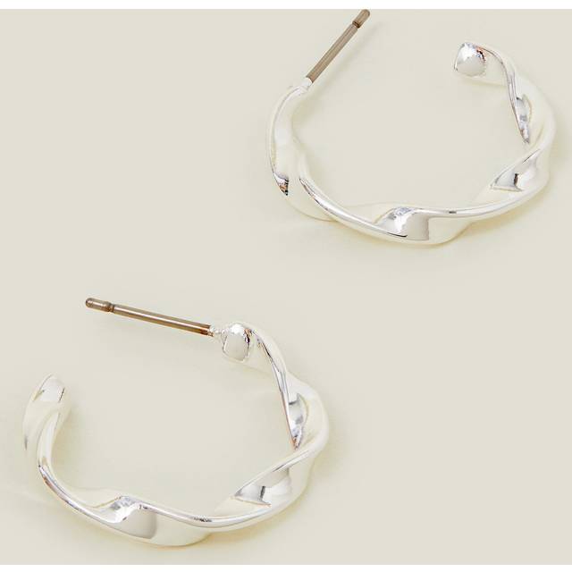 Multicolour Sterling Silver-plated Twist Hoop Earrings - Accessorize - One Size