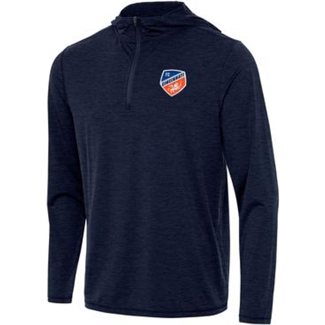 Men's Antigua Heather Navy FC Cincinnati Tidy Quarter-Zip Hoodie - 3XL