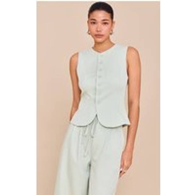 Pale Lime Tailored Woven Waistcoat, Pale Lime - 16