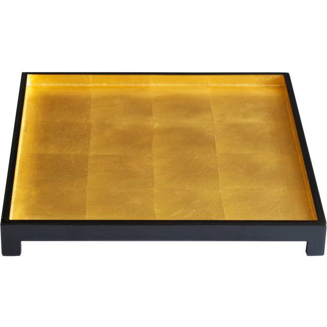 The London Tray in Gold Leaf Square - Black - One Size