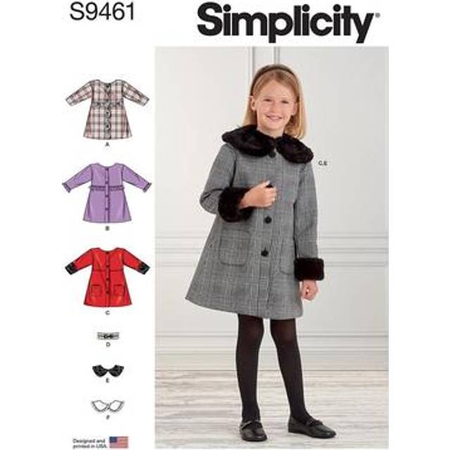 Simplicity Children's Coat Sewing Pattern, S9461, A