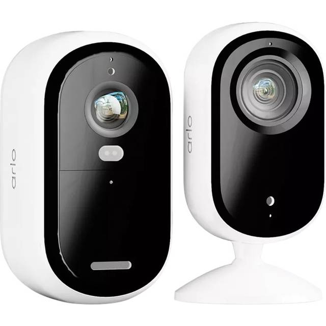 Arlo Essential 2 Wireless Smart Security System with One Outdoor 2K Camera & One Indoor 2K Camera, White