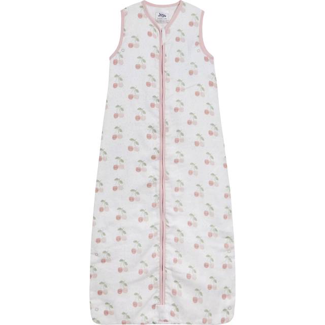 JoJo Maman Bébé Cotton Cherry Print Sleeping Bag, Pink Multi Pink