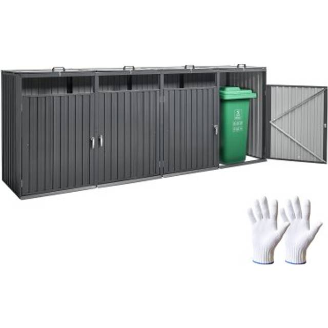 VEVOR Mülltonnenbox Mülltonnenhaus Mülltonnenverkleidung Müllcontainer 4x 240L