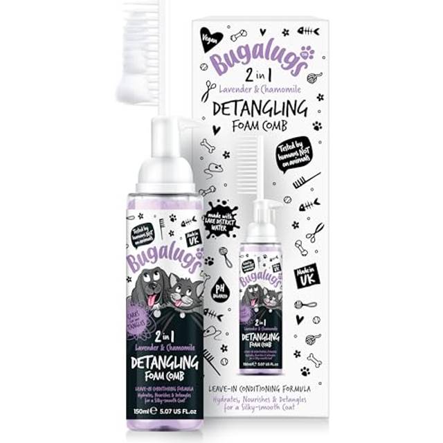 (Lavender & Chamomile) Bugalugs 2 in 1 Dog and Cat Detangle & Finishing Comb Shampoo Gift Set