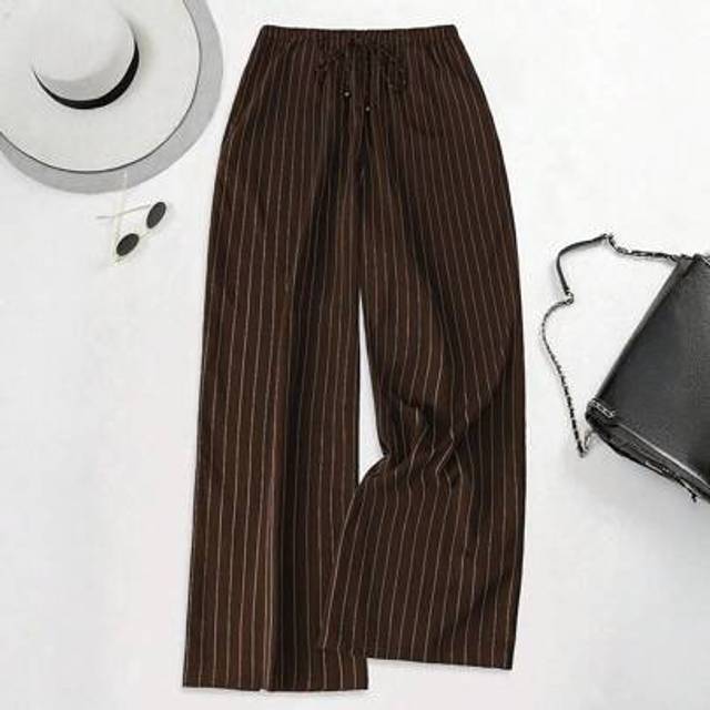 SHEIN Plus Size Women Casual Elastic Waist Regular Fit Pants, Autumn/Winter Fall Cloth For Women