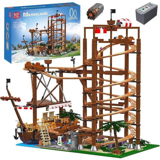 Mould King 11013 Roller Coaster Building Block The Motorized Double Helix Roller Coaster Bricks Toys Model Kids Christmas Gift 11013