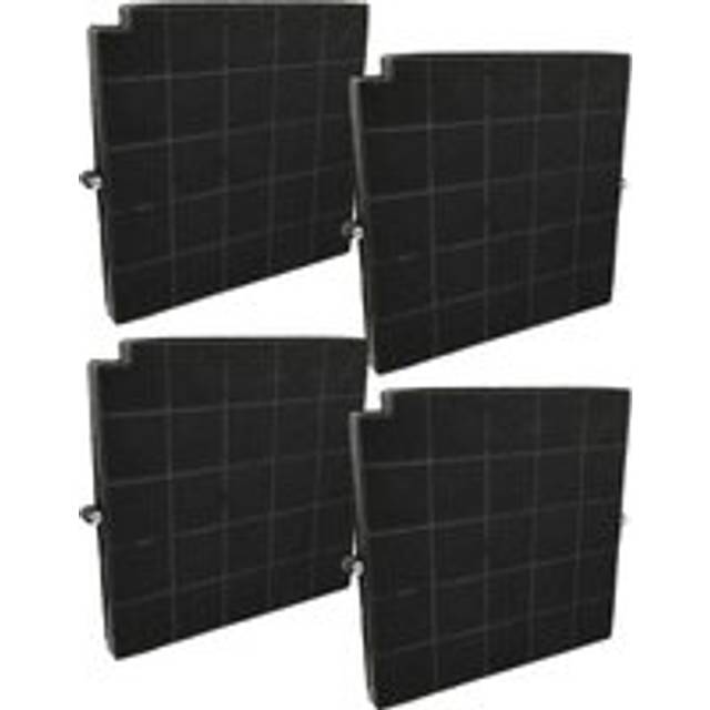 4x Activated Carbon Filter compatible with Arthur Martin F53 D2, F53 c D2 90 sl, F53C 90 tlc 2X20W Extractor Hood - 26.5 x 25.8 x 1.8 cm - Vhbw