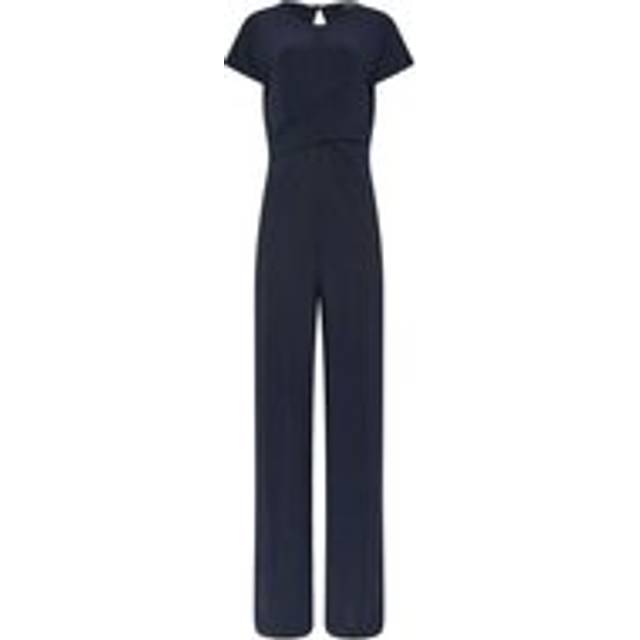 Lts Tall Navy Blue Twist Front Wide Leg Jumpsuit 12 Lts | Tall Women's Jumpsuits