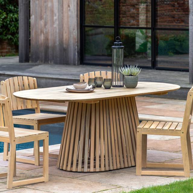 Rialto Oval Dining Table 6 Seater 1900x1000x750mm - Brown