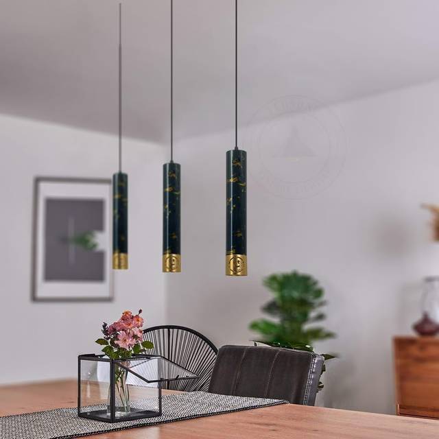Modern LED Long Tube Pendant Light Cylinder Pipe GU10 Contemporary Pendent Light - Black