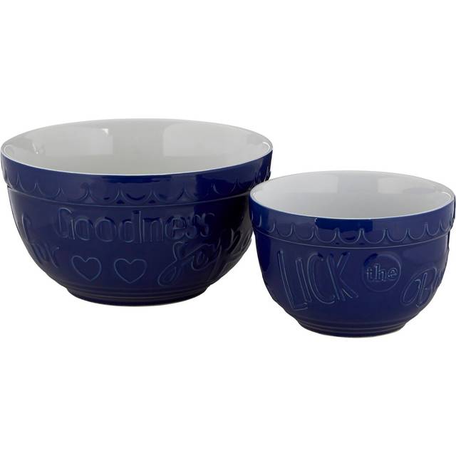 Gigi 2 Piece Stoneware Mixing Bowl Set - Blue
