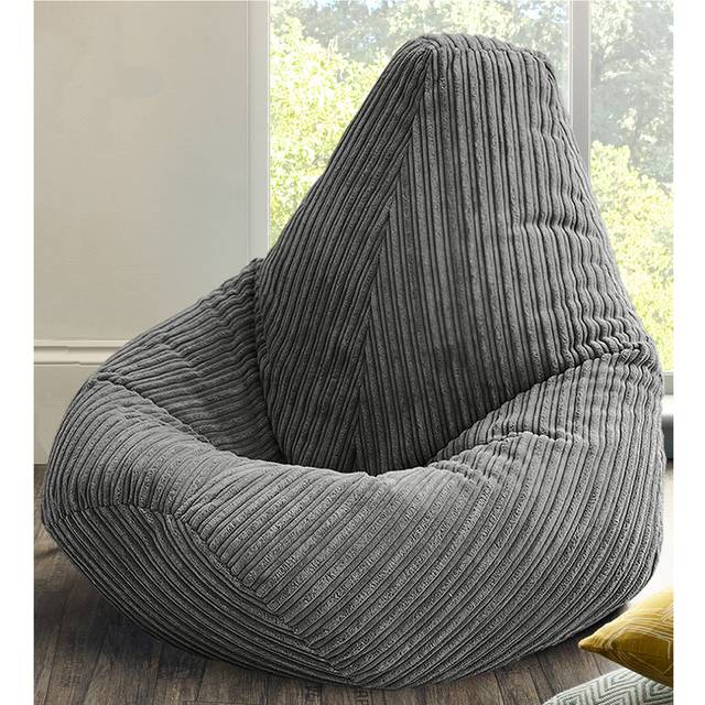 Childrens Highback Bean Bag Lounger - Grey (Small)
