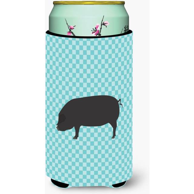 Caroline's Treasures Devon Large Black Pig Blue Check Decorative Can Hugger  Tall Boy  Multicolor