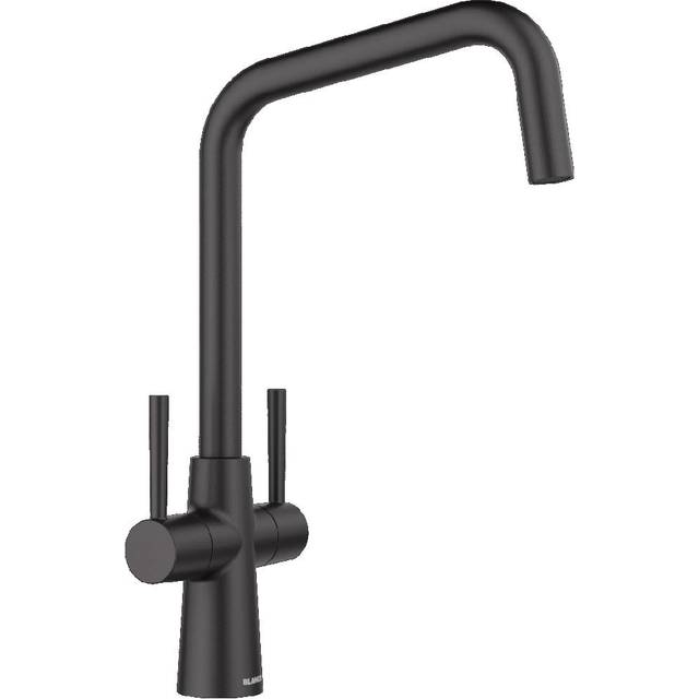 Blanco Jax Matt Black Twin Lever Swivel Spout Kitchen Sink Mixer Tap