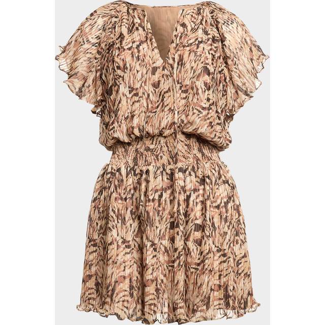 Felicia Pleated Mini Dress - BAJA BROWN TULUM - XX-Small