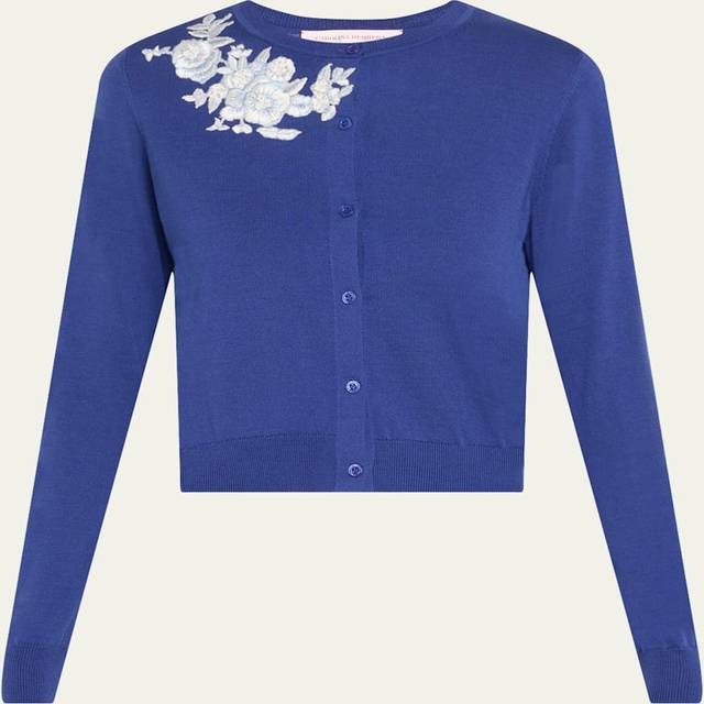 Floral Embroidered Crewneck Cardigan - NAUTILUS MULTI - Small