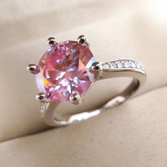 TEMU 3 Carat Moissanite Ring In 925 Sterling Silver With , 6 Claw Setting - And Special Occasions, Moissanite, 1pc