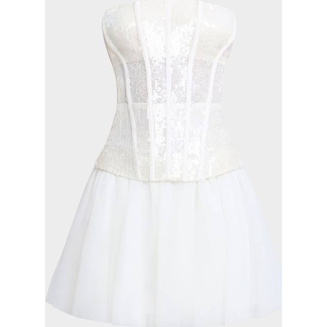 Strapless Tulle & Sequin Lace Corset Mini Dress - Jasmine - 14