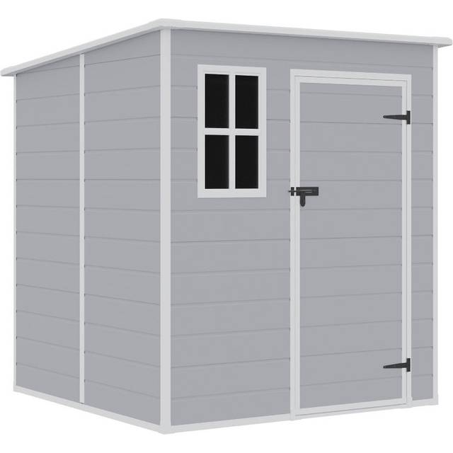 Cath 6ft. W x 6ft. D Plastic Pent Tool Shed - Light Grey (181cm W X 170.5cm D X 197cm H)