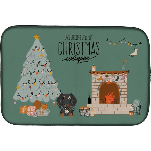 Caroline's Treasures Dapple Wire Haired Dachshund Christmas Everyone dish-drying-mats  14 x 21  Multicolor