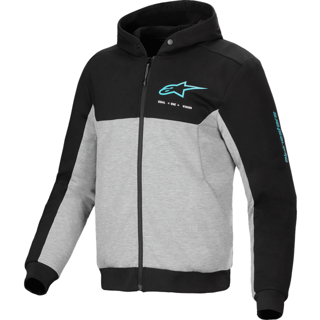 Alpinestars Chrome V2 Sport MC-hoodie Svart-Grå-Turkos M