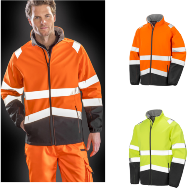 Result safeguard men's printable safety softshell jacket r450x - workwear coat