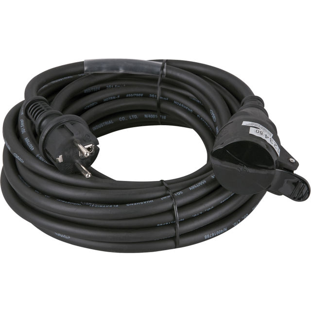 Showtec schuko male - schuko female cable 3x1.5mm² 15 metres