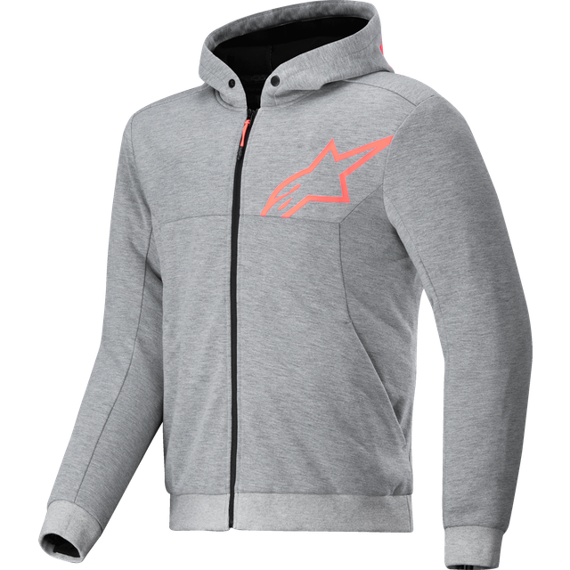 Alpinestars Chrome V2 Sport MC-hoodie Grå-Röd-Fluo XL