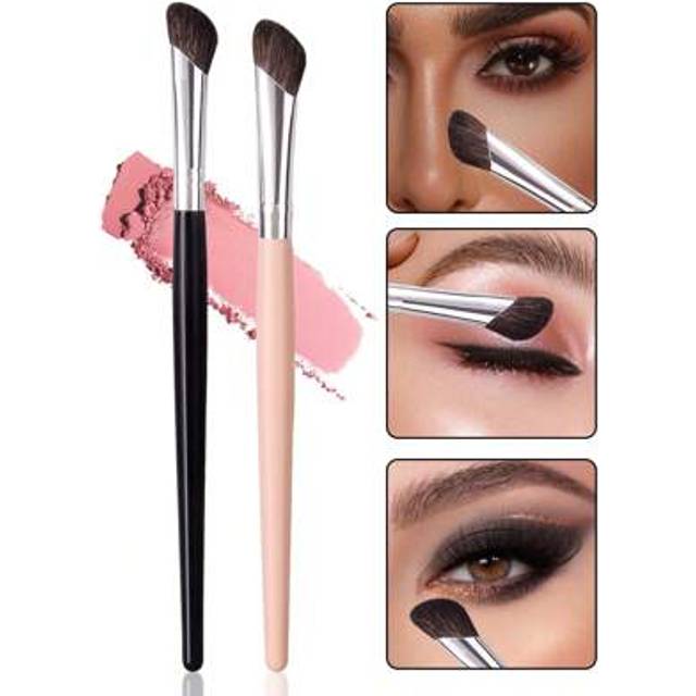 SHEIN 2PCS Good Quality Sickle Nose Shadow Brush For Sculpting, Nose Wing Halo Dyeing, Super Soft Makeup Brush, Diagonal Nose Brush Tool