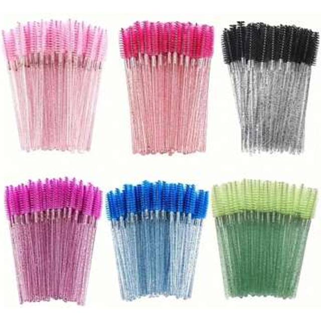 SHEIN 300pcs 100pcs 50pcs High Quality Disposable Eye Black Brushes - Soft, Gentle, Precise Eyelash Extension, Eyebrow And Makeup Brushes, Suitable For Norm