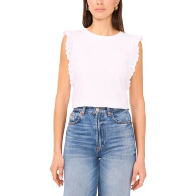 Vince Camuto Eyelet Ruffle Tank