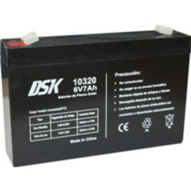DSK 10320-6V 7Ah Sealed Rechargeable AGM Lead Battery. Ideal for electric cars and motorcycles for children, Scooters, UPS/UPS systems, Security and communication systems, Emergency lights ...