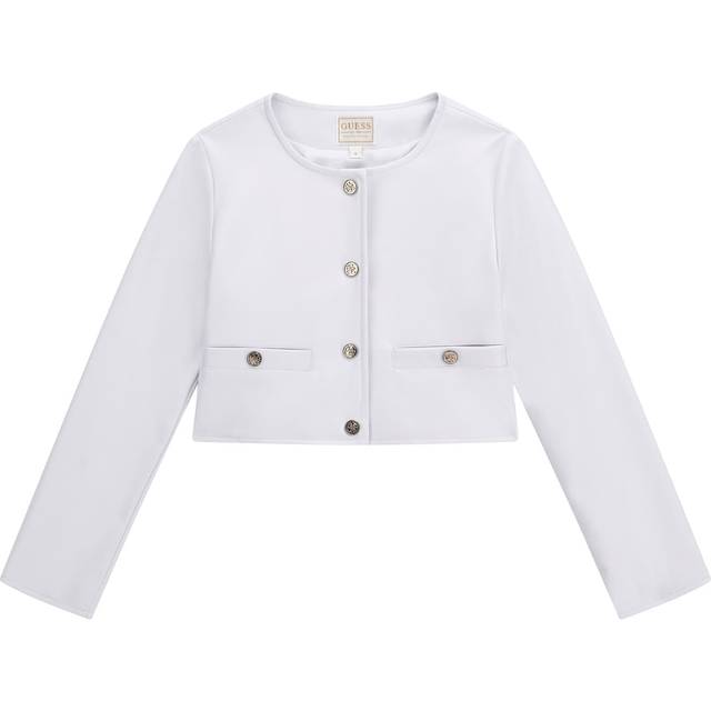 Guess Kids Faux Leather Cropped Jacket - White - 6