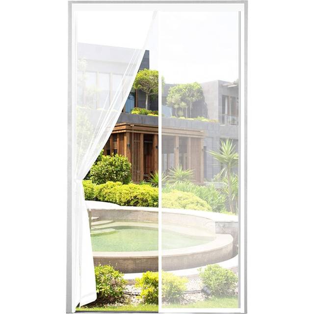 Mosquito Net Magnetic Door 100x220cm Very Dense Mesh Mosquito Net Magnetic Door Fly Curtain Insect Repellent With Adhesive Tape,Magnetic Sticks,White