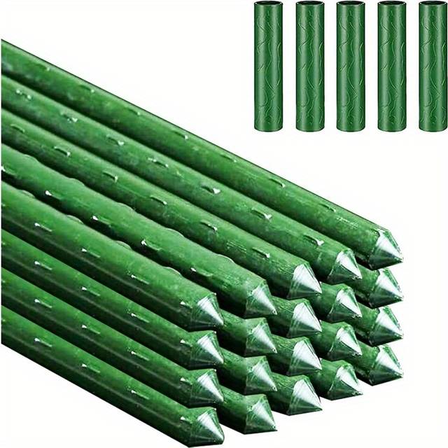 TEMU 10pcs Green Plant Vegetable Rattan Rack, Gardening Support Rattan Bracket Rod, Plant Fixed Rack Tomato Cucumber Rattan Rack Grape Rack, Yard Planting Yard 90cm/35.53inch, 60cm/23.62inch