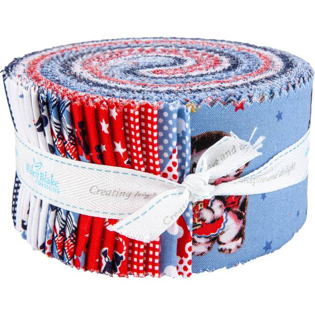 Lindsay Wilkes Riley Blake Fabric Set Sail America Rolie Polie  40 Pcs  (RP-10510-40)  2.5 inch  Assorted