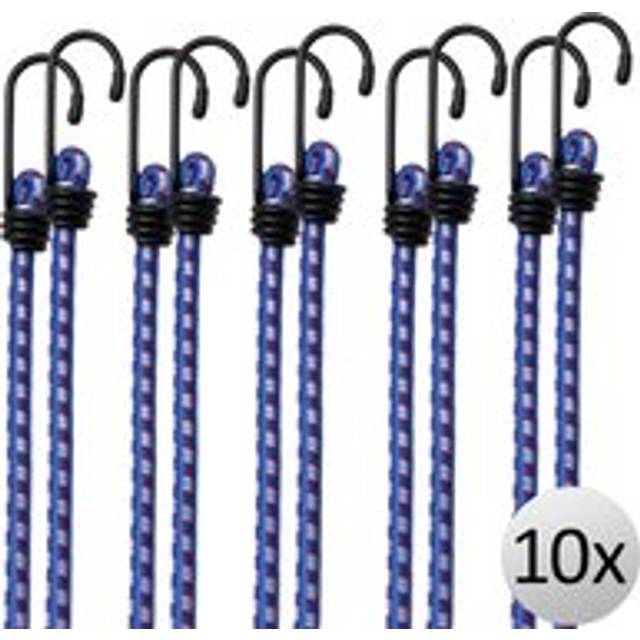 No Brand - deuba® 10x Bungee Cords With Hooks 30.5cm Lashing Straps for Securing Luggage, Camping Tents, Tarps, Garden Furniture, Wheelie Bin Lid