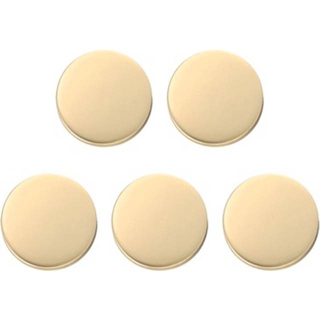 5pcs Metal Round Buttons 15mm Alloy Flat Sewing Buttons, Matte Gold