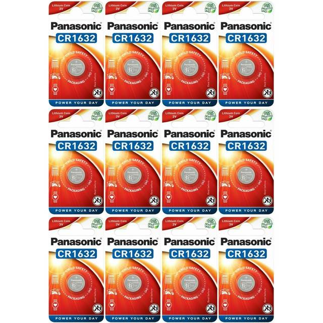 12 x panasonic cr1632 3v lithium coin cell button battery dl1632