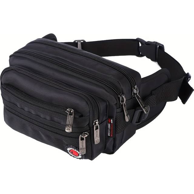 TEMU Men's Waist Bag Multifunctional Tool Bag Wear-resistant Mobile Phone Bag Running Bag Casual Outdoor Sports Waist Pack Large Capacity Chest Bag