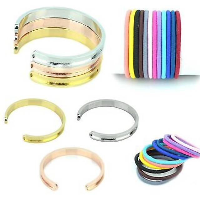 Shatchi rose gold bracelet hair rubber band holder light pink rubber band 18 cm