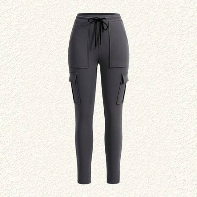 SHEIN Women&#39;s Yoga Sweatpants With Pockets Stretch Tapered Jogging Pants Drawstring Running Casual Hiking