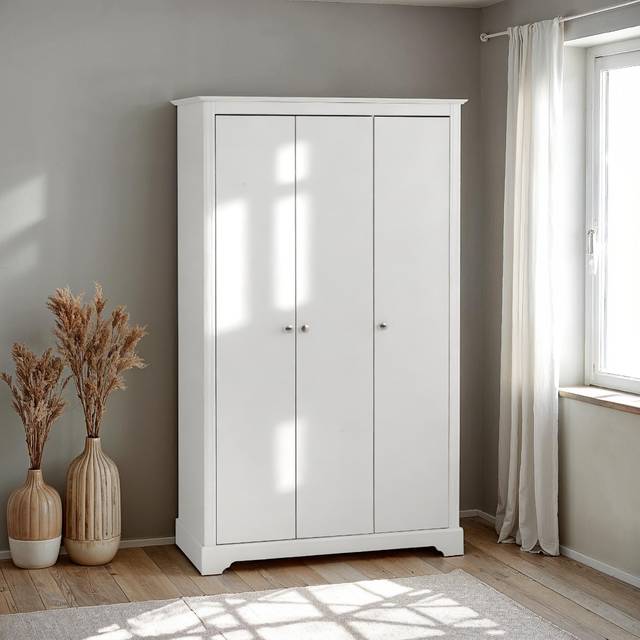 Stratford 3 Door Wardrobe - White - One Size