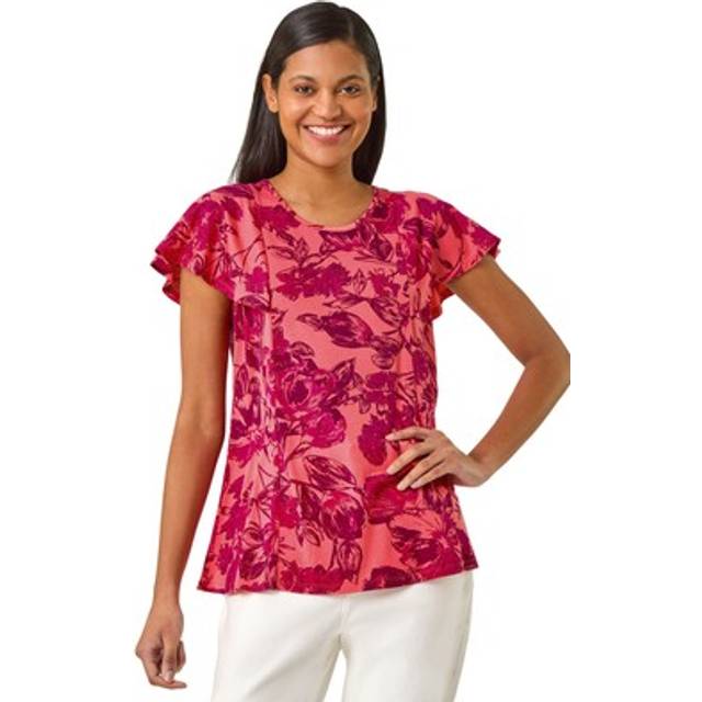 Angel Frill Sleeve T-shirt - Pink - 18