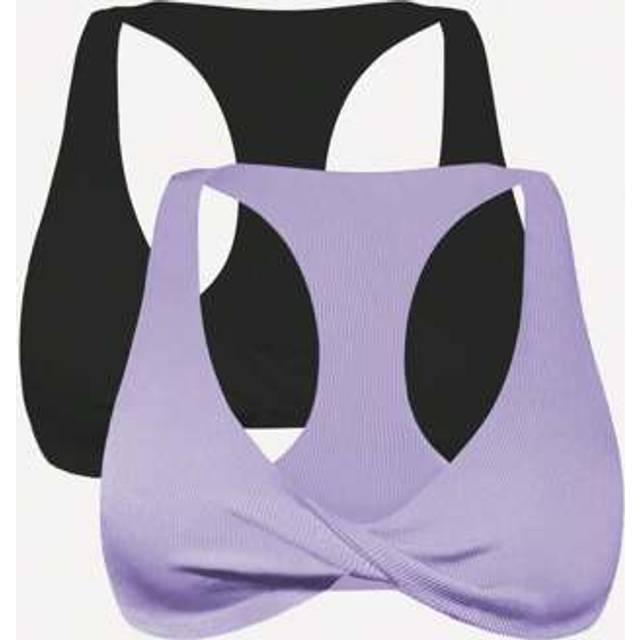 SHEIN Women&#39;s Deep V-Neck Twist Ruched Cross Back Fashionable Outdoor Casual Sports Bra