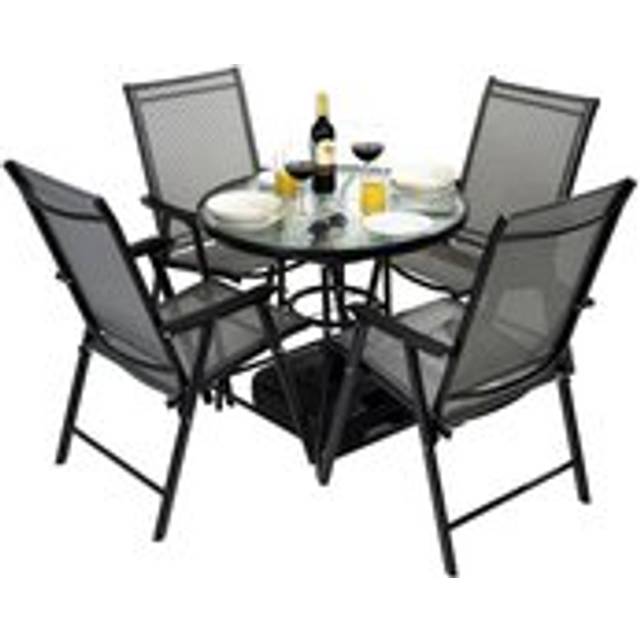 5 Piece Bistro Dining Set - Black - One Size