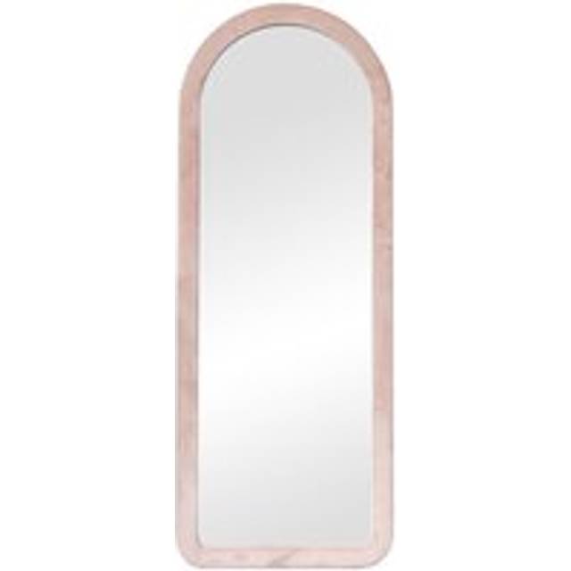 Tall Baby Pink Velvet Arched Frame Wall Mirror 54cm x 142cm Material: New Products